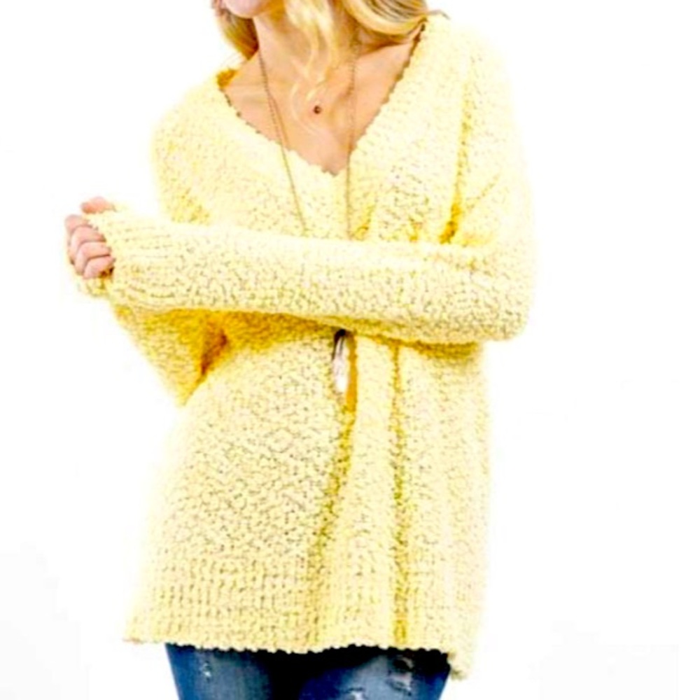 Zenana premium yellow popcorn sweater